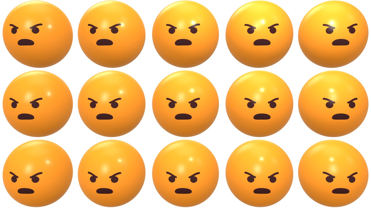社交媒体表情符号动画-愤怒的脸。4K视频视频下载