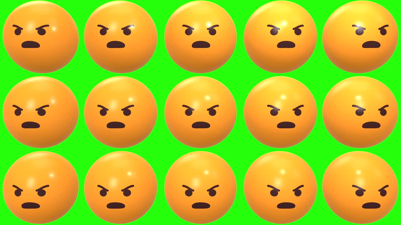 社交媒体表情符号动画-愤怒的脸。4K视频视频素材