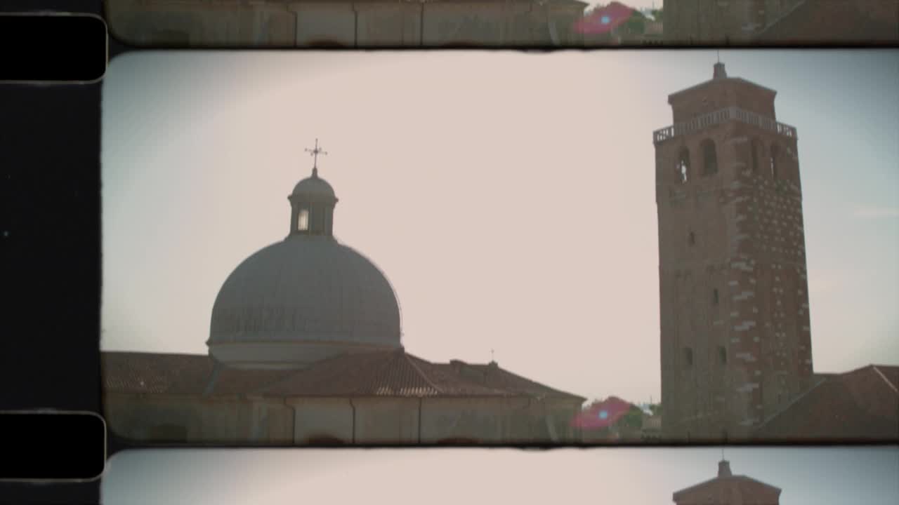 意大利阳光下的威尼斯鸟瞰图。4 k视频下载