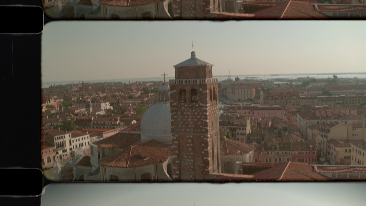 意大利阳光下的威尼斯鸟瞰图。4 k视频下载