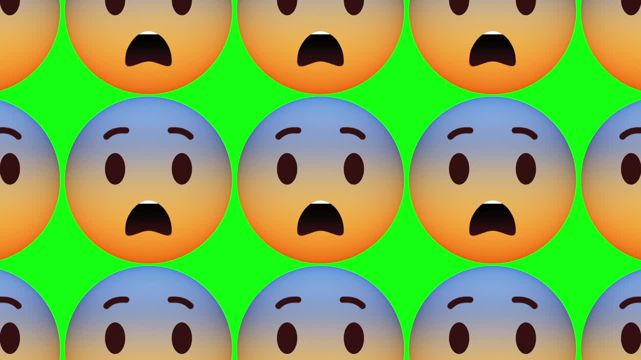 社交媒体表情符号动画-可怕的脸。4K视频视频下载
