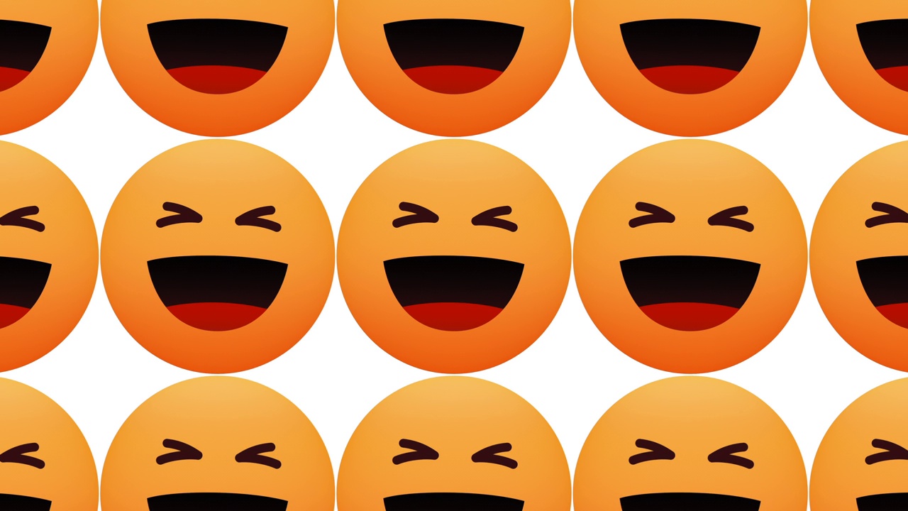社交媒体表情符号动画-笑的脸。4K视频视频素材