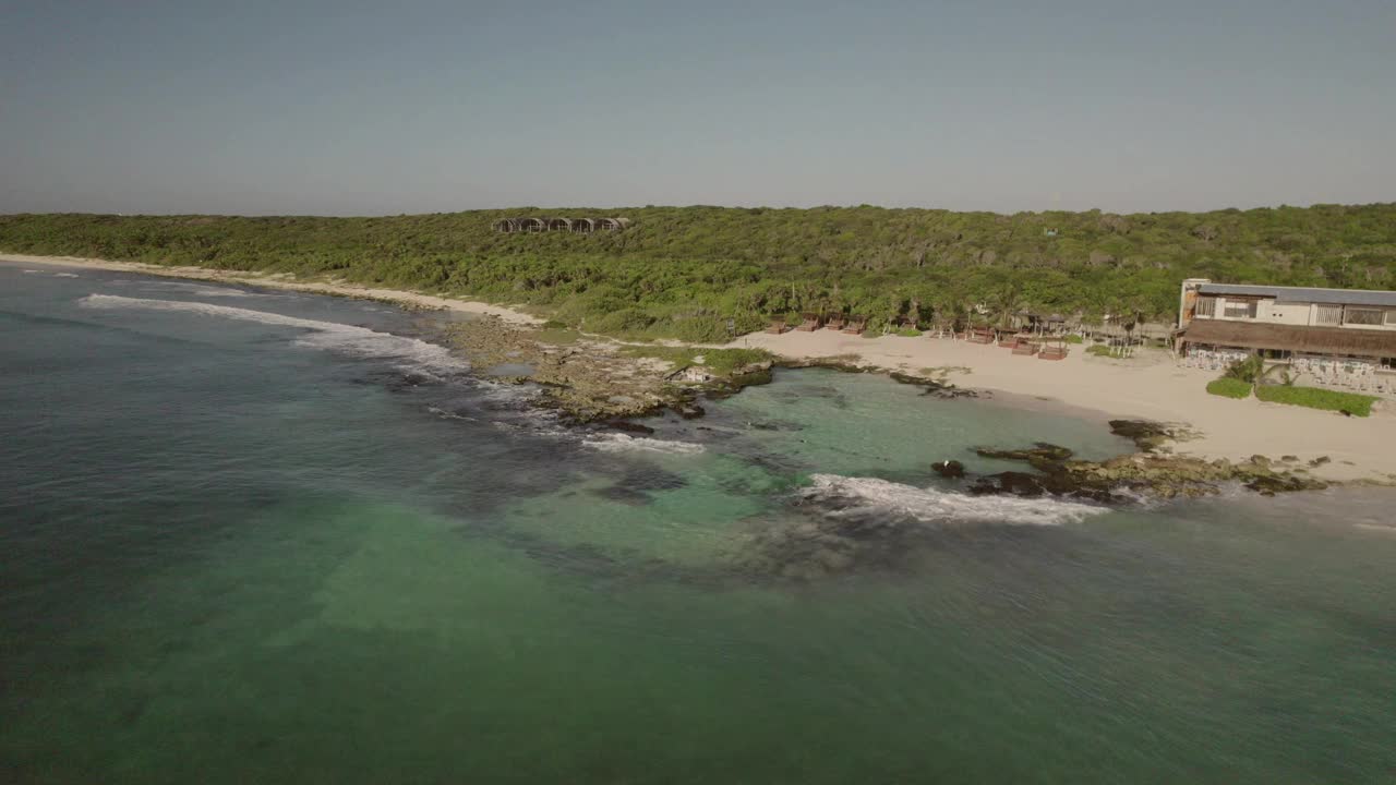 空中Tankah天然是墨西哥湾沿岸图卢姆的旅游胜地视频素材