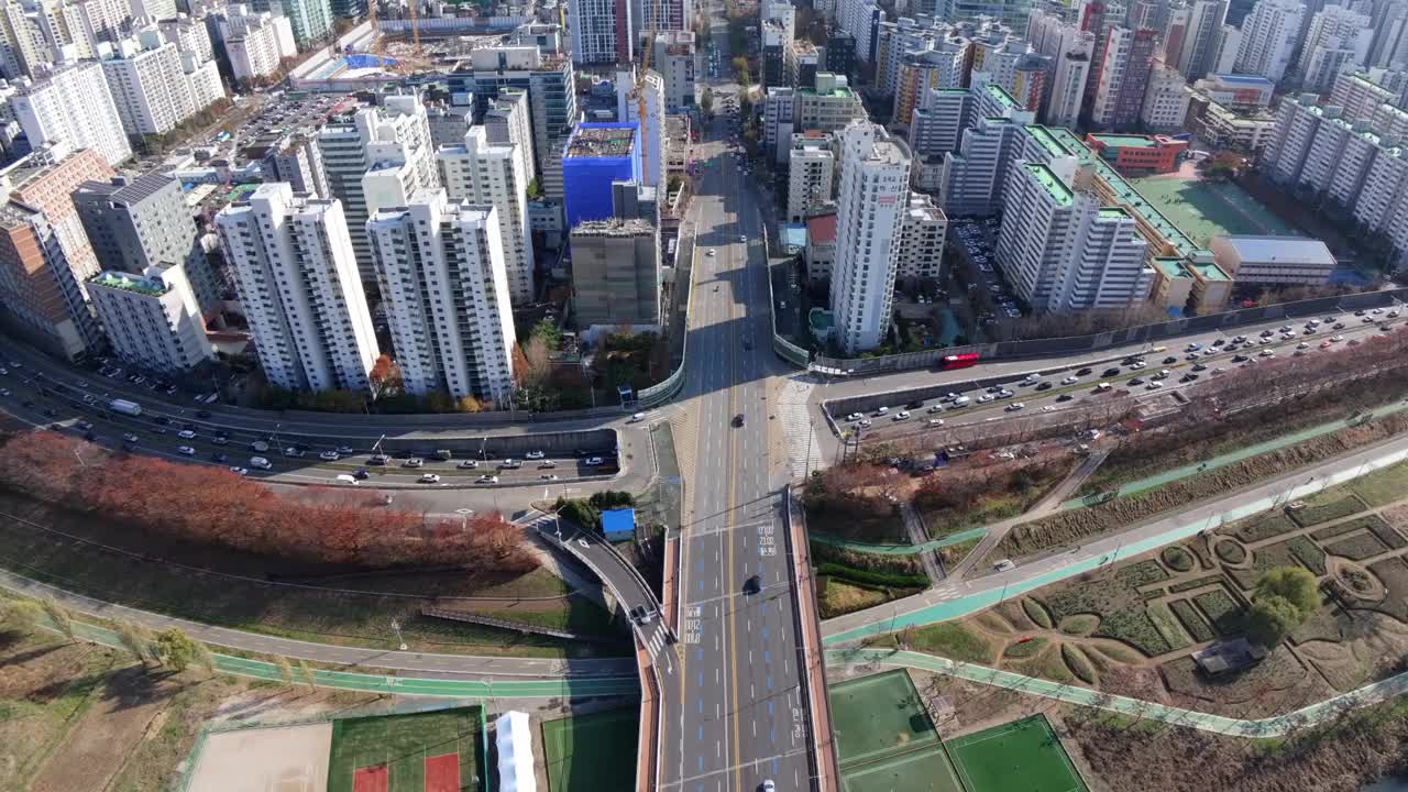 Mullae-dong, Yangpyeong-dong，建筑，公寓，道路/永登浦区，首尔，韩国视频素材