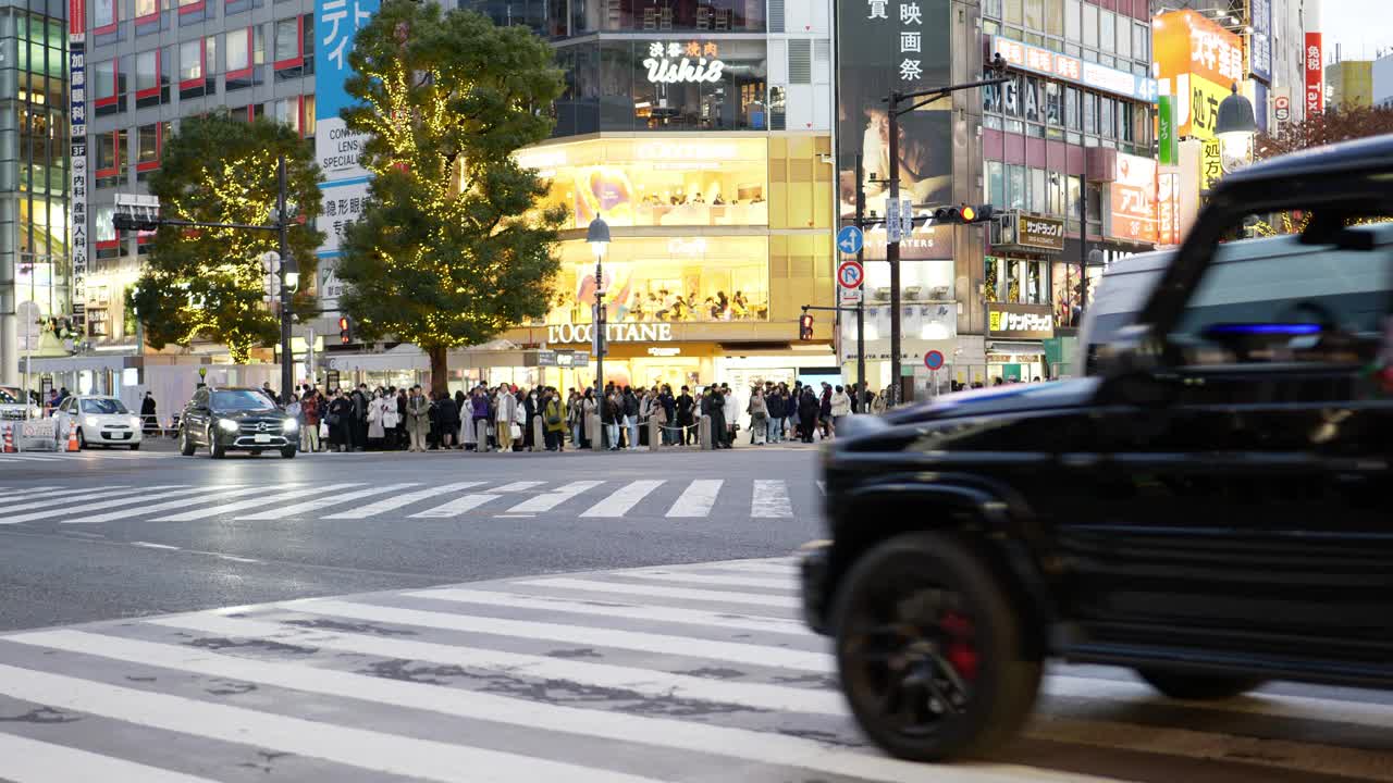 日本东京涩谷十字路口。视频素材