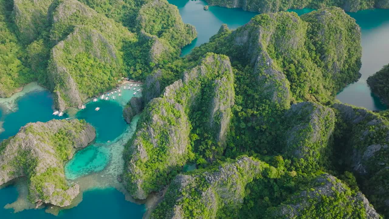 Kayangan湖。Coron,巴拉望。菲律宾。视频素材