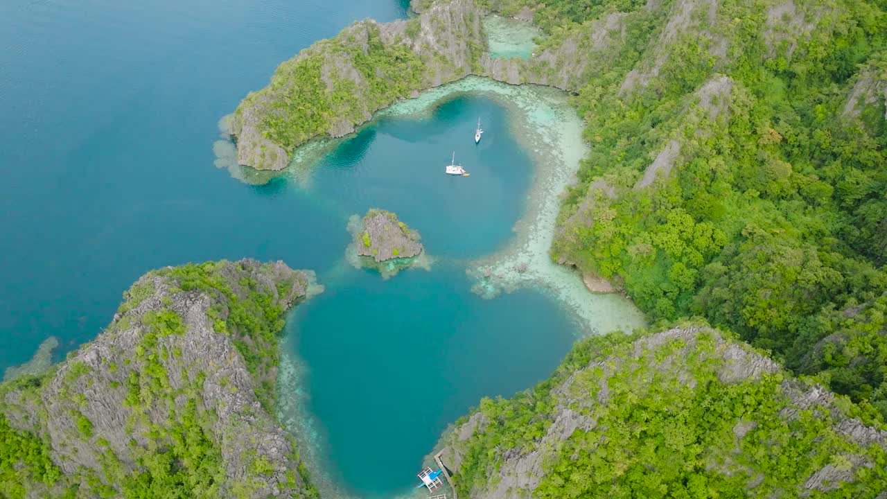 泻湖和湖泊。Coron,巴拉望。菲律宾。视频素材