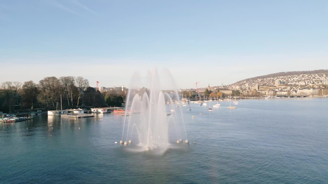 zrich的天际线与Limmat、Lake和grossmnster视频下载