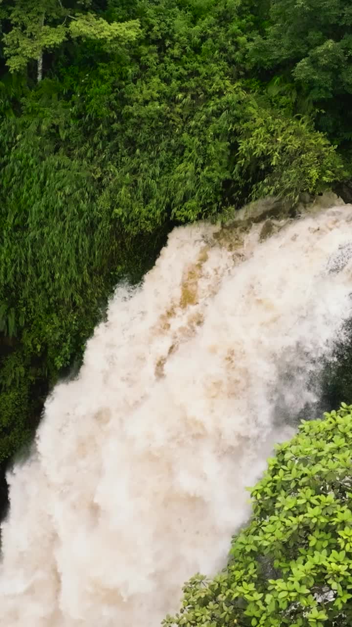 雨林中的瀑布。印度尼西亚苏门答腊。视频素材