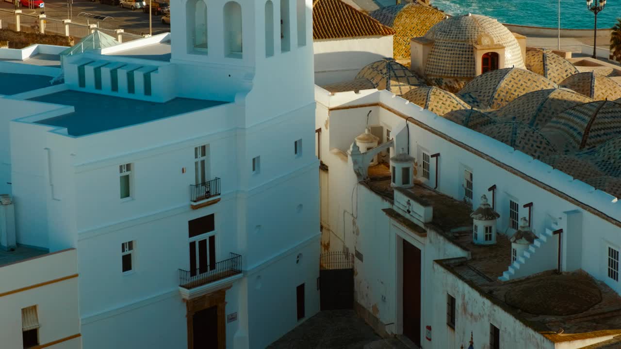 加的斯全景，西班牙安达卢西亚加的斯视频素材