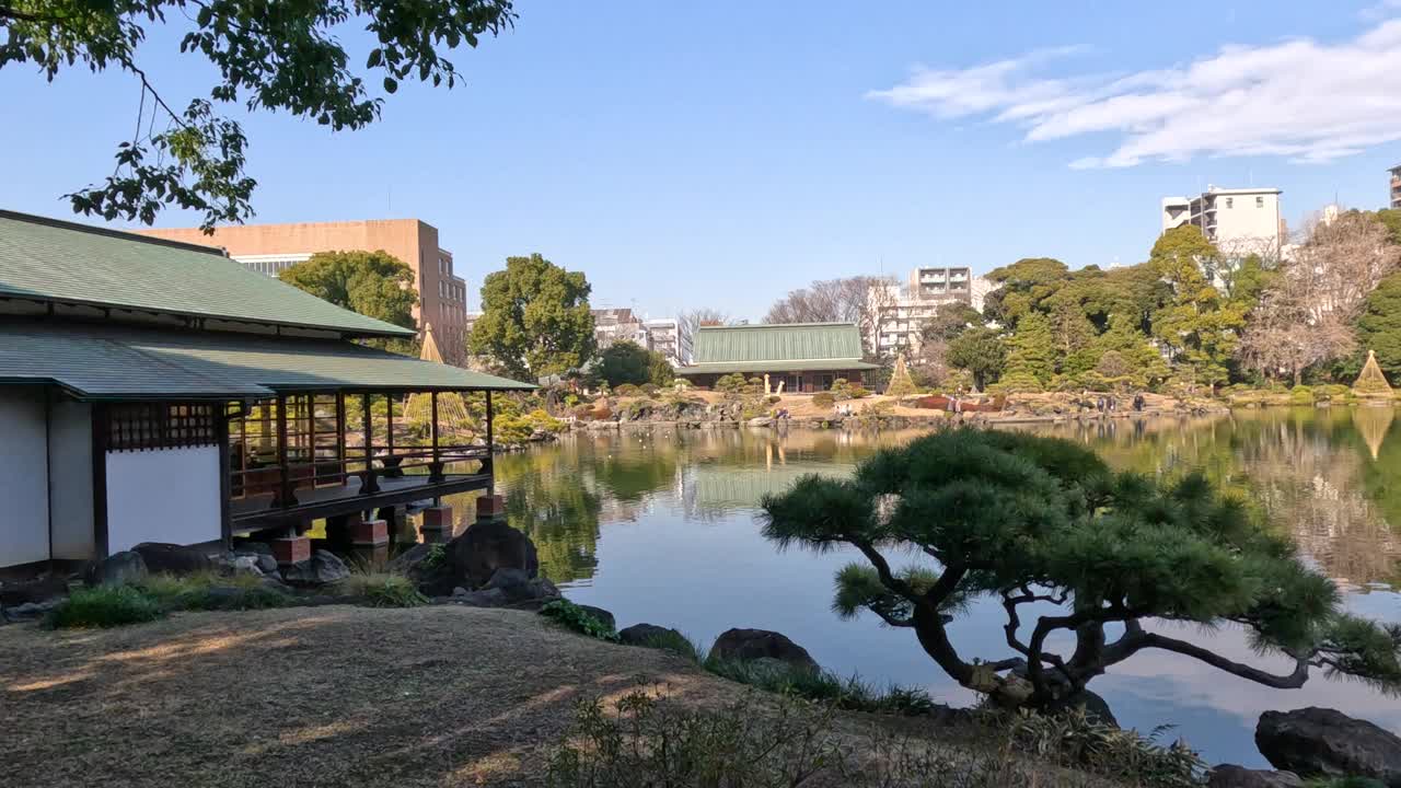 宁静的日本花园全景图视频素材