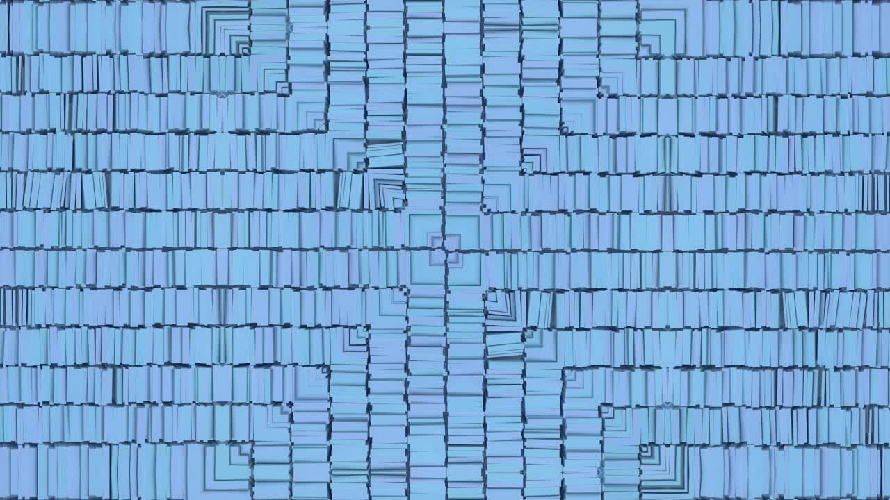 彩色简单的矩形几何形状在抽象的运动图形。3d渲染数字动画4K视频素材