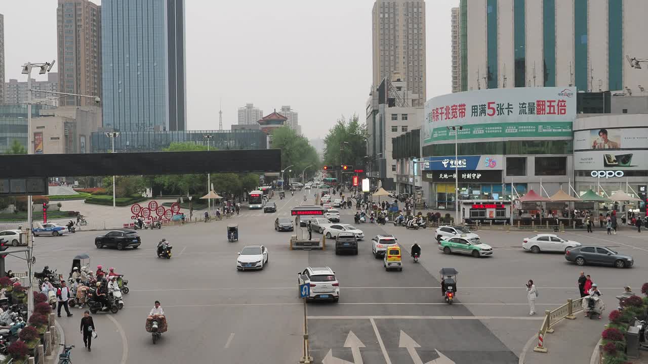 陕西省咸阳市街道视频素材