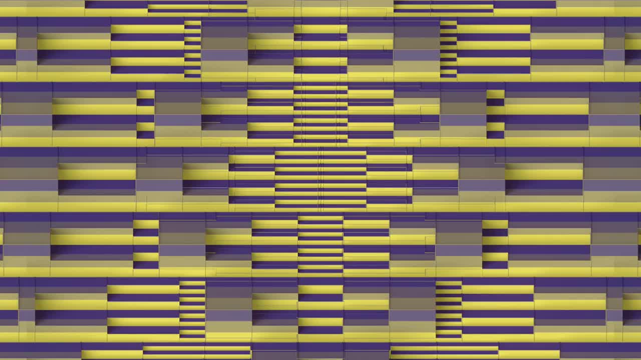 波浪几何舞蹈的复杂对称图案在运动。数字无缝循环动画。3d渲染4K视频素材