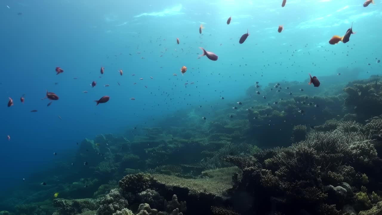 一群鱼在海里游泳视频素材