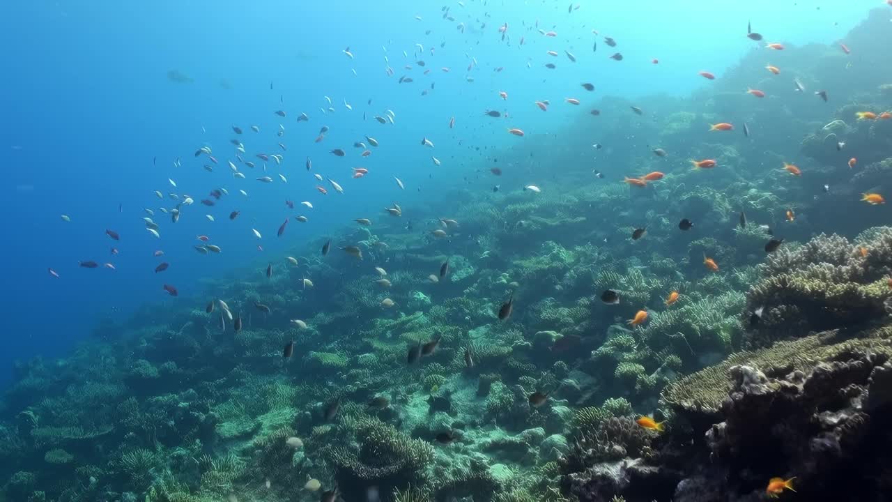 一群在海里游泳的鱼视频素材