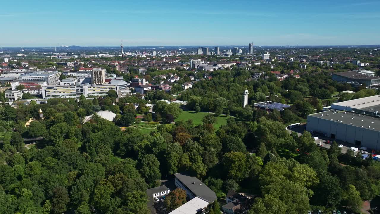 德国埃森Grugapark鸟瞰图视频素材