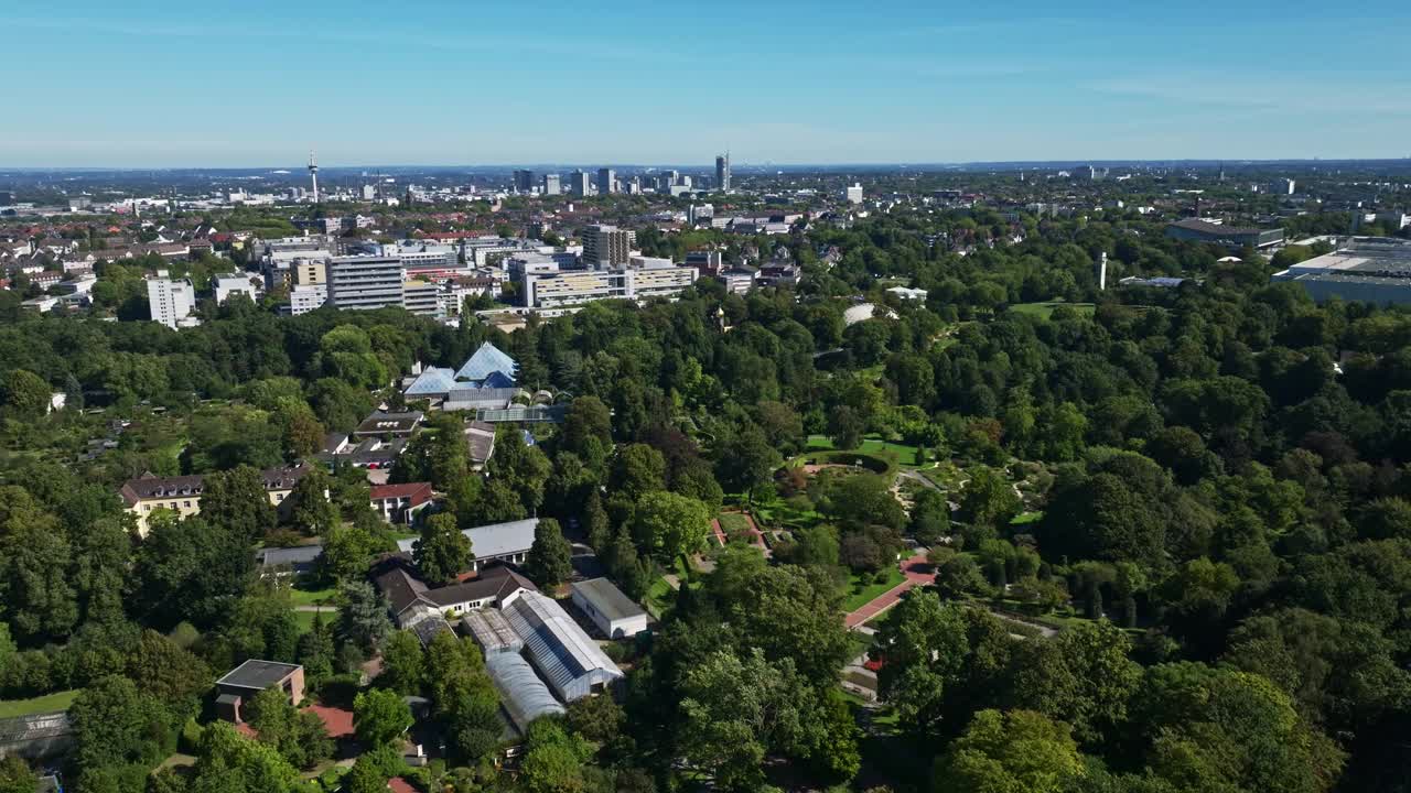 德国埃森Grugapark鸟瞰图视频素材