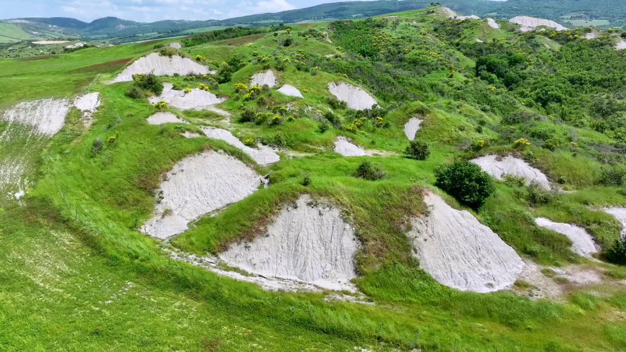意大利托斯卡纳奥尔恰山谷的侵蚀景观视频素材