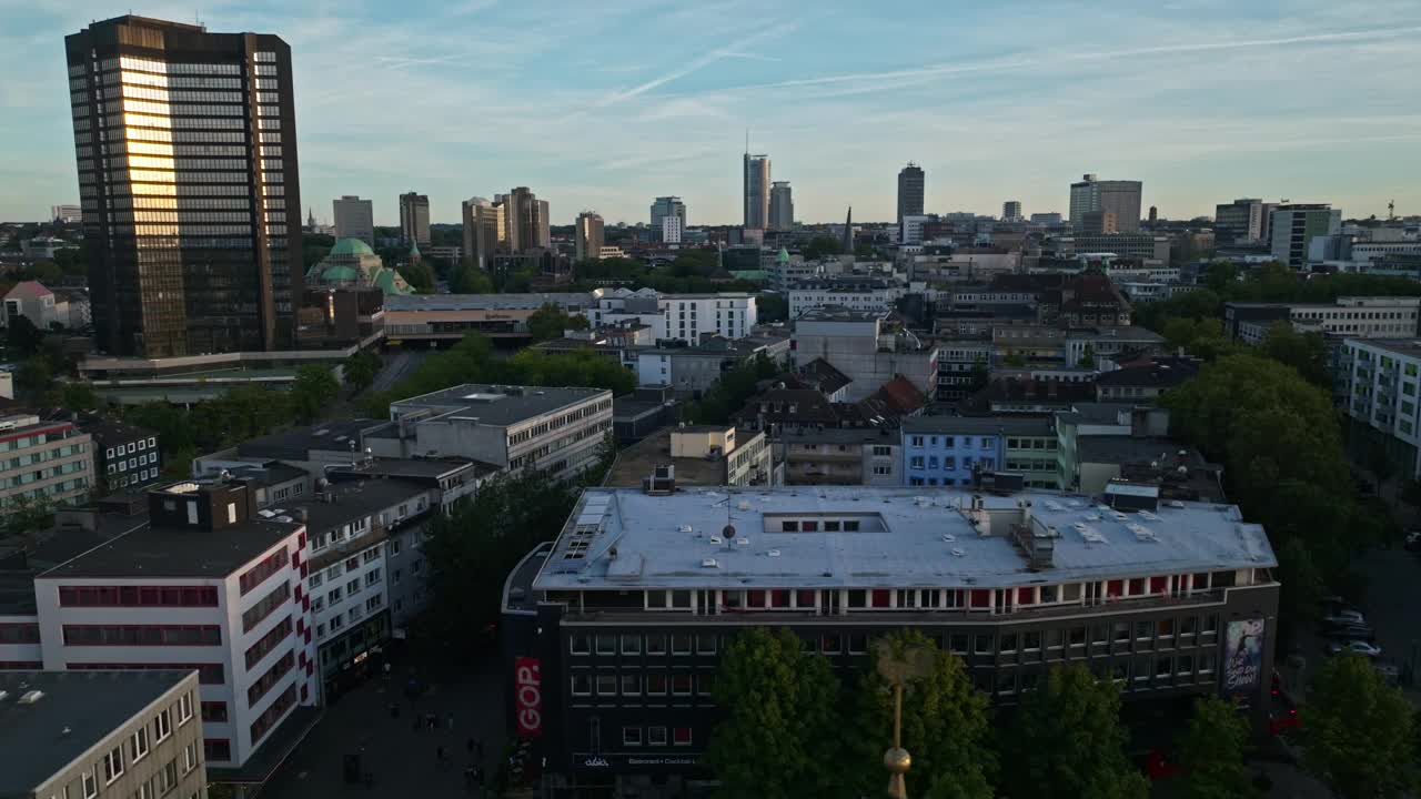 德国埃森剧院，GOP杂交工的鸟瞰图视频素材