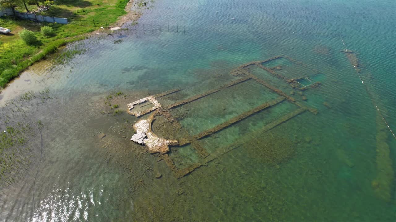 伊兹尼克湖的水下大教堂。囊,土耳其。视频素材