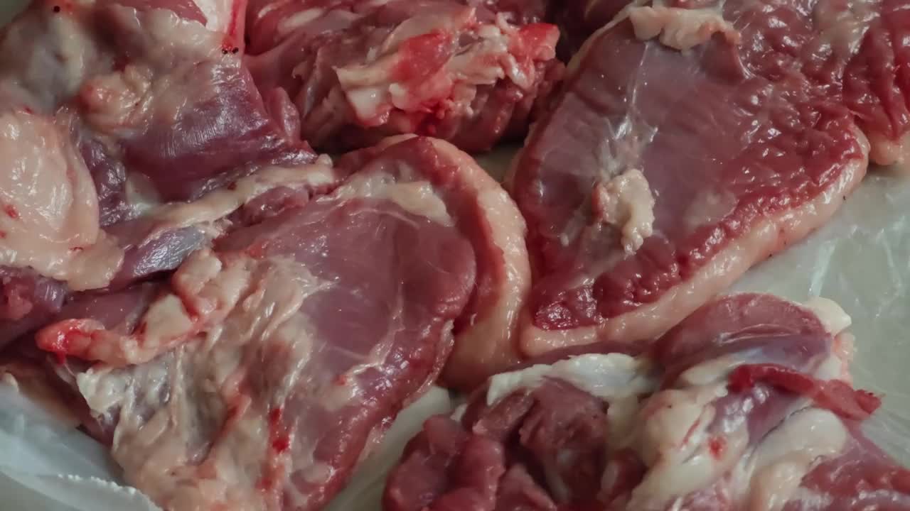 鲜肉特写视频素材