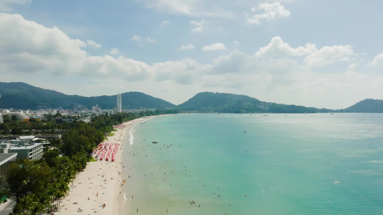 自然视频电影场景鸟瞰图海景海滩城市视频素材