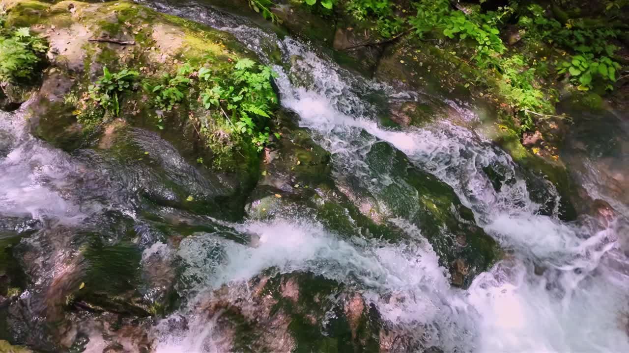 森林里的小山谷，超级慢镜头视频下载