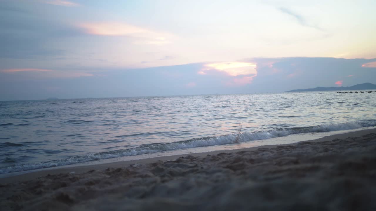 日落海滩。视频下载