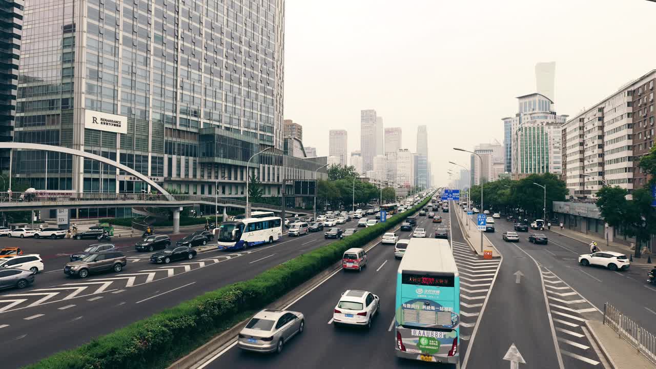 北京CBD主干道视频素材