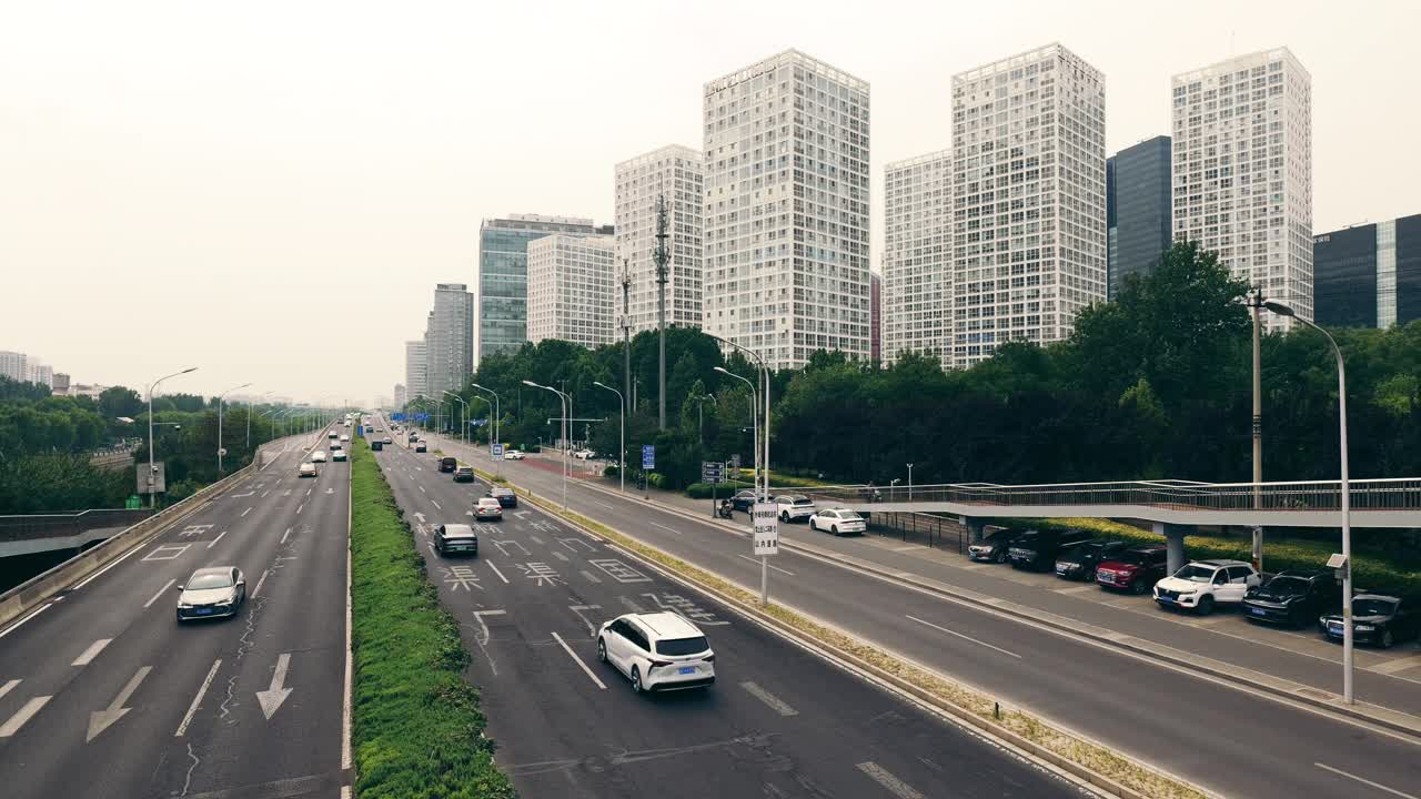 北京CBD主干道视频素材