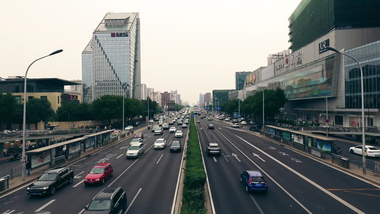 北京CBD主干道视频素材