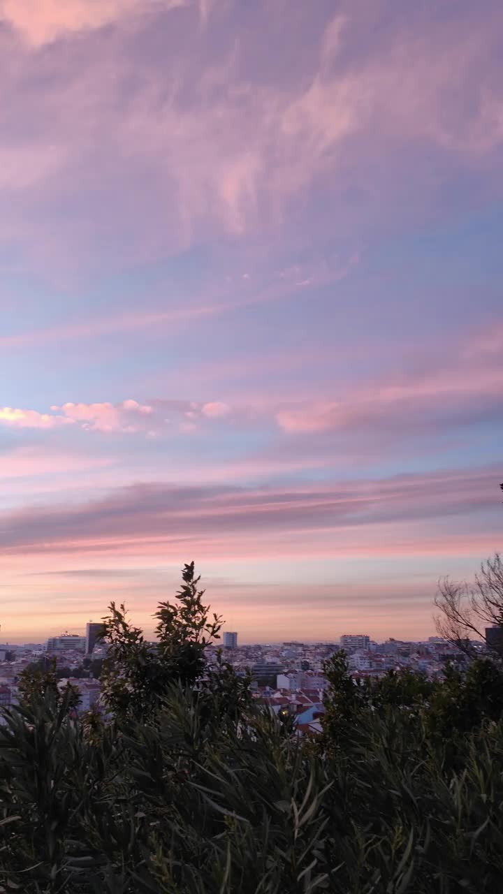 Miradouro Do Monte Agudo里斯本日落美景视频下载