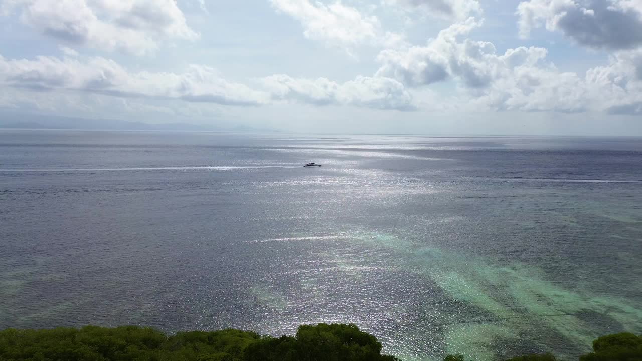 鸟瞰图的红树林在Jungutbatu, Nusa Lembongan，巴厘岛，印度尼西亚视频素材