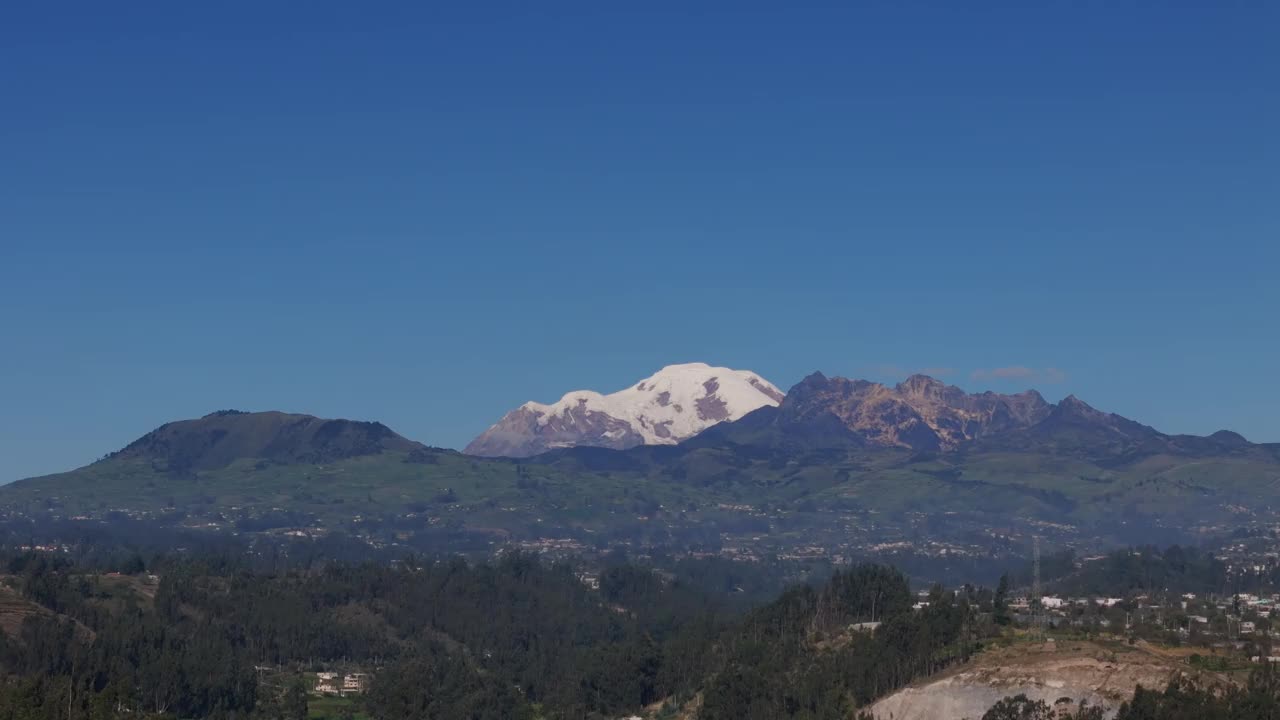 厄瓜多尔的钦博拉索火山，远处的景色视频素材