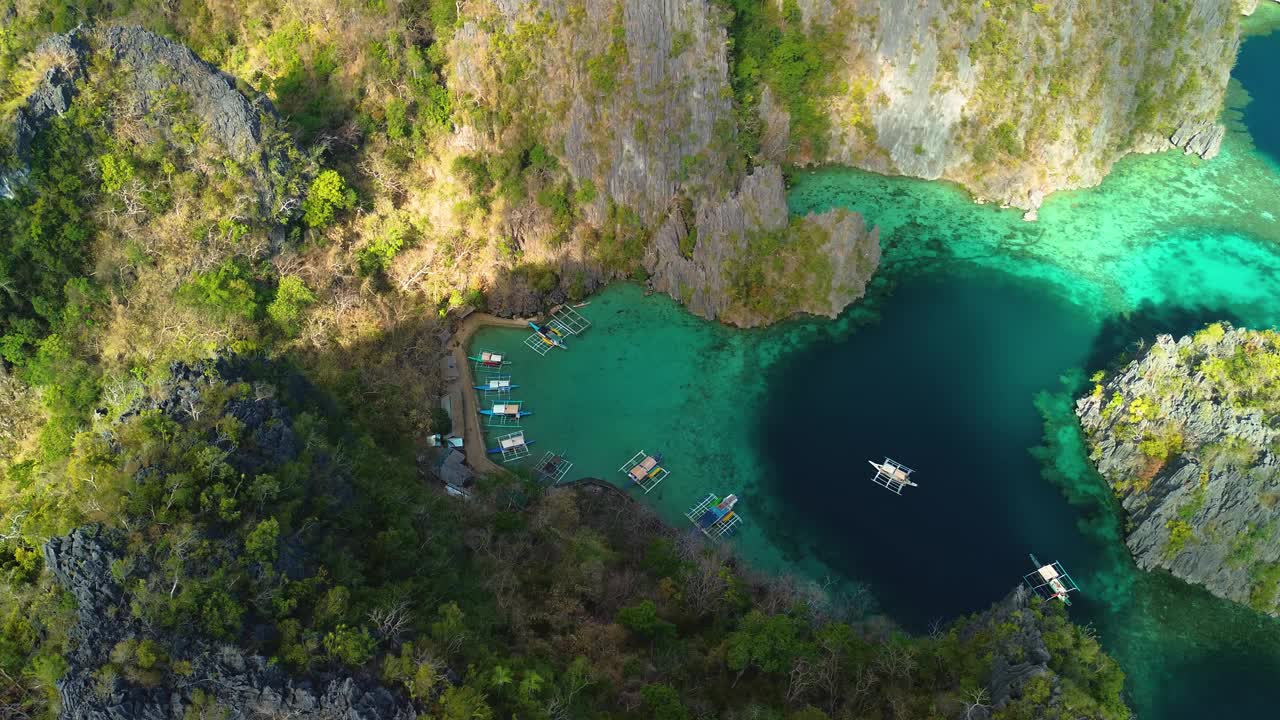 卡扬干湖入口空中圈游视频素材