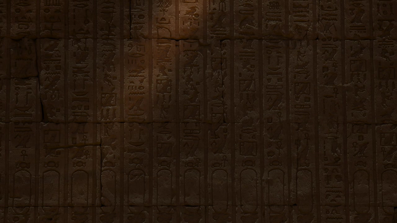 埃及卢克索埃德富神庙里的古老象形文字。视频素材画面4