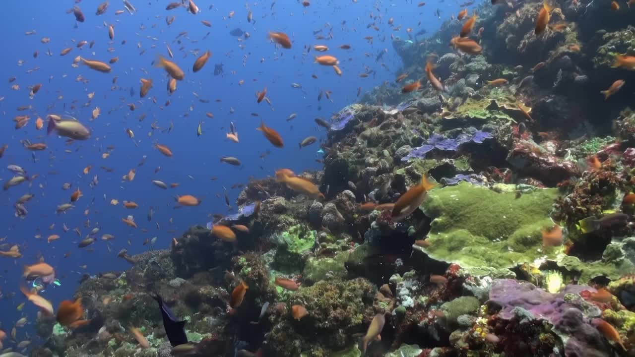 一大群鱼在海里游泳视频素材