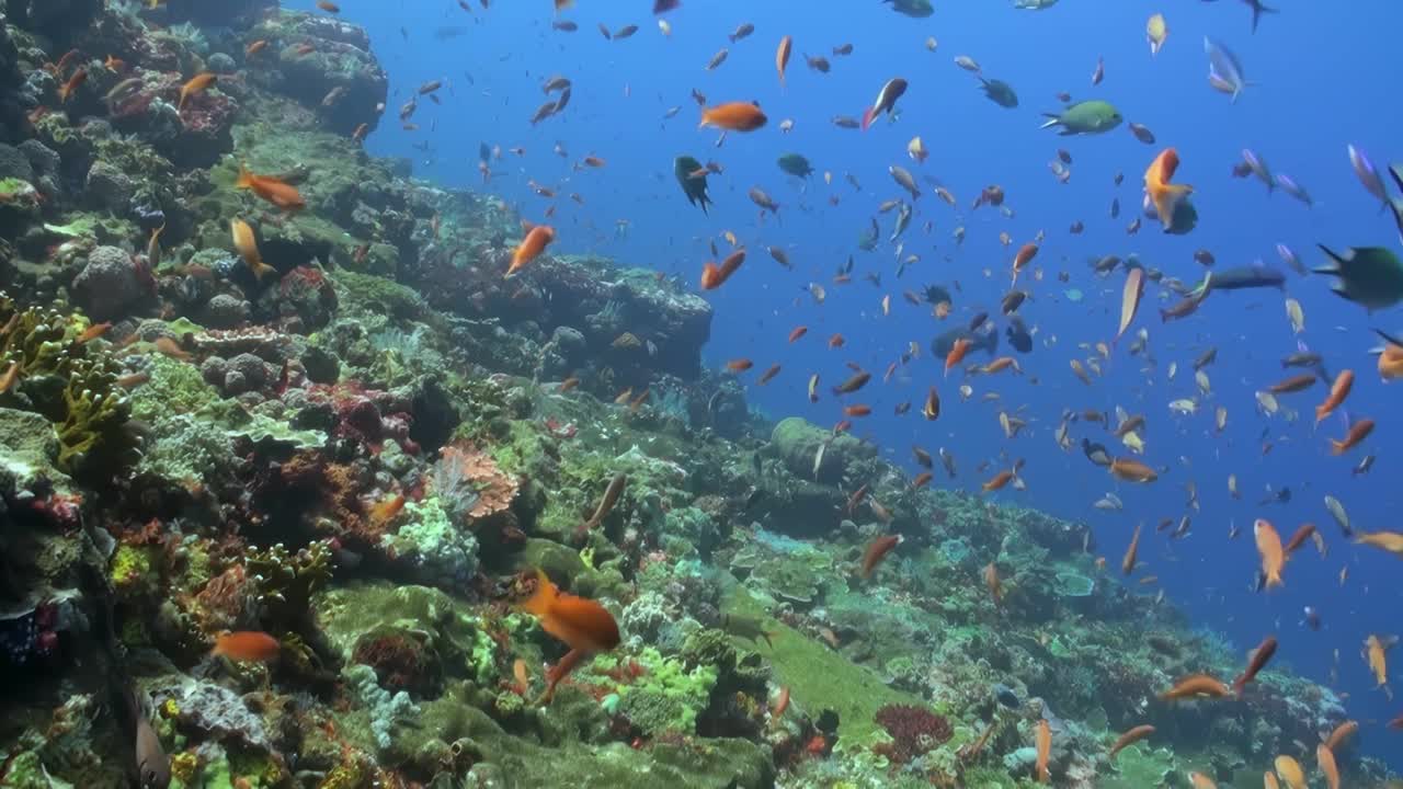 一大群鱼在海里游泳视频素材