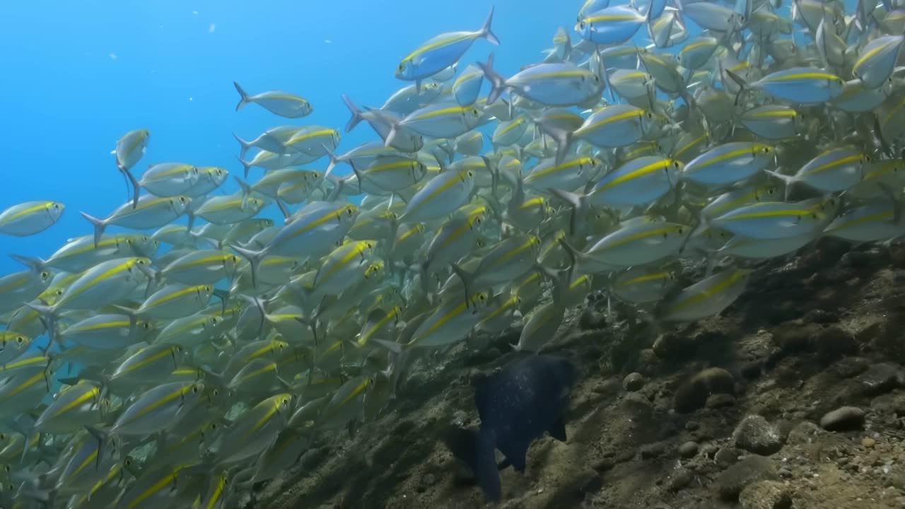 一群在海里游泳的鱼视频素材