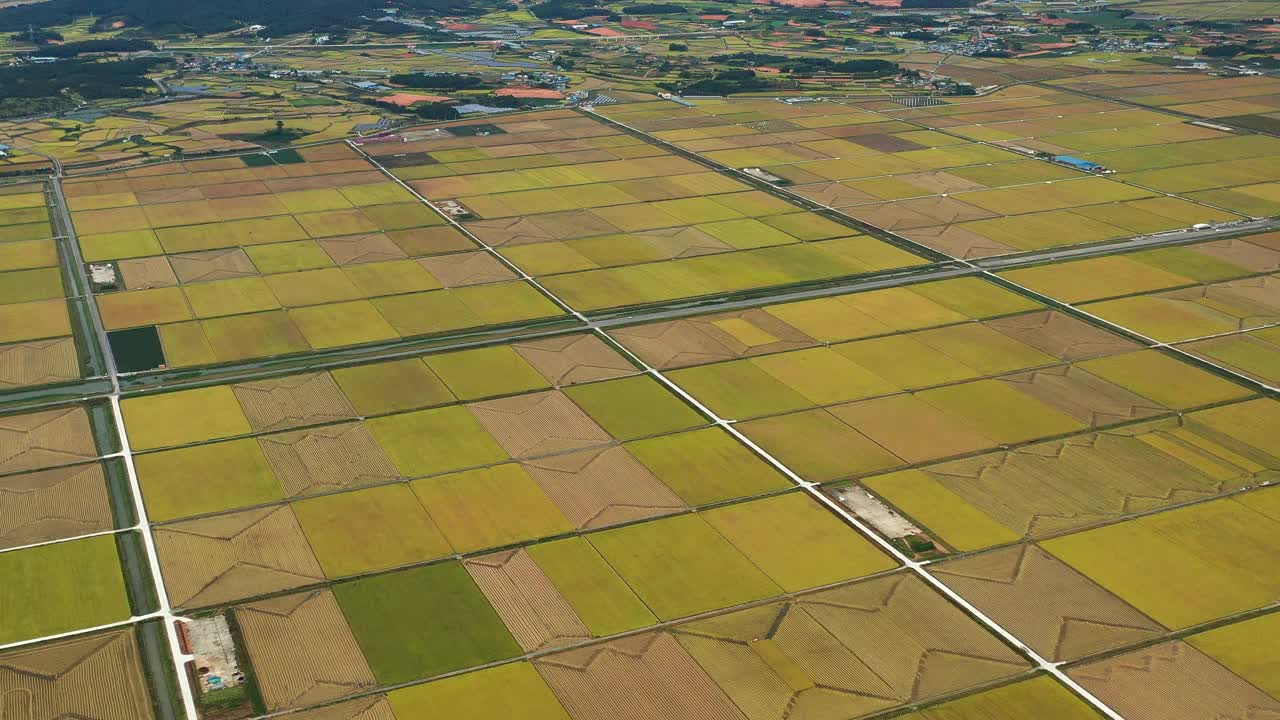 全罗南道，岭岩郡，农田景观航拍照片/韩国视频素材