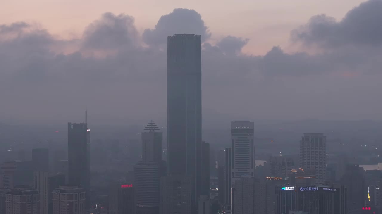 大连市中心摩天大楼的天际线景观视频下载