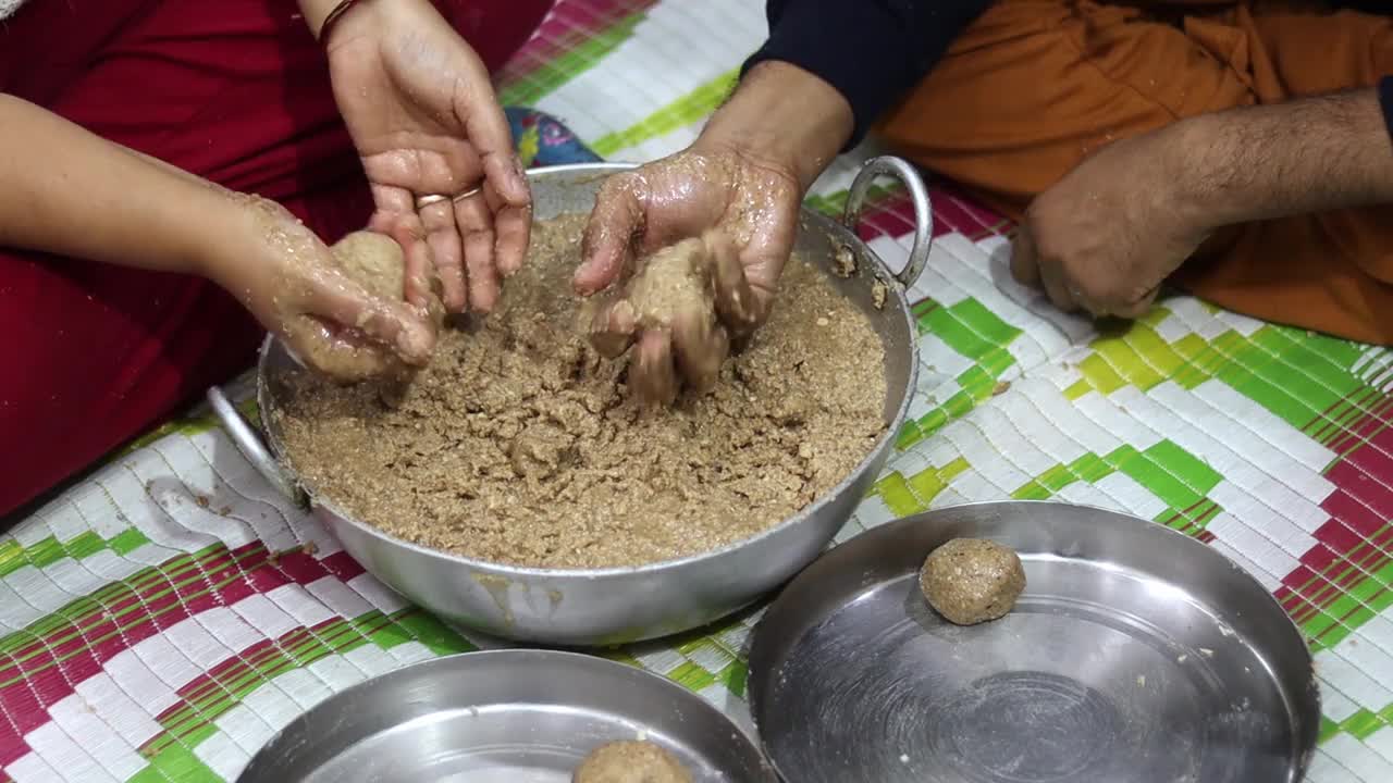 手工制作革粉甜菜或腊渡视频素材