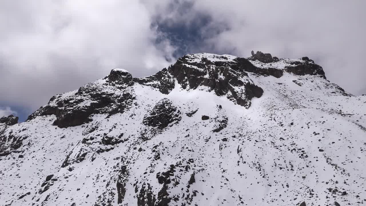 在厄瓜多尔的安第斯山脉，卡里韦拉索火山巍然屹立视频素材