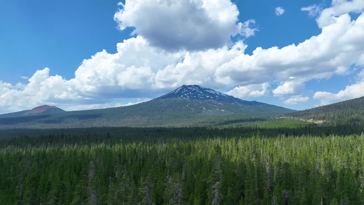 俄勒冈州夏季的森林和巴彻山鸟瞰图视频素材