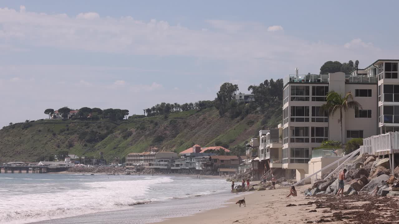 马里布海滩海岸线视频素材