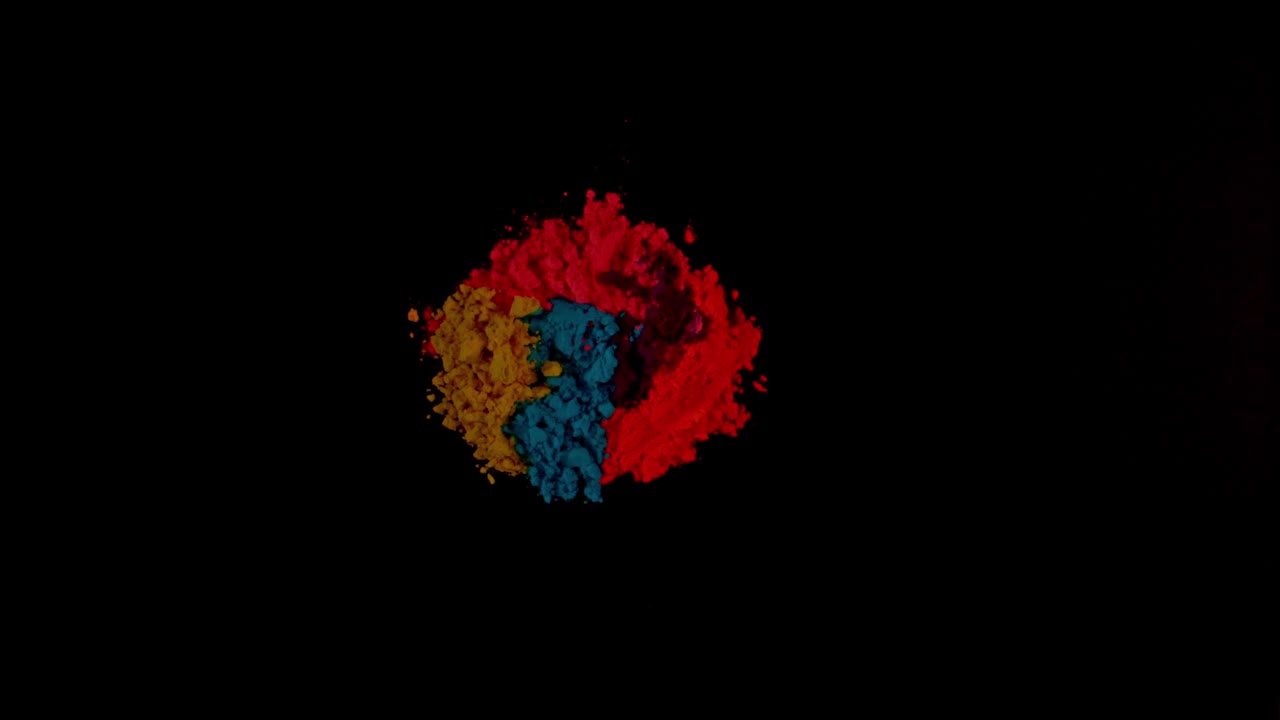 彩色粉末爆炸的超级慢动作。视频下载