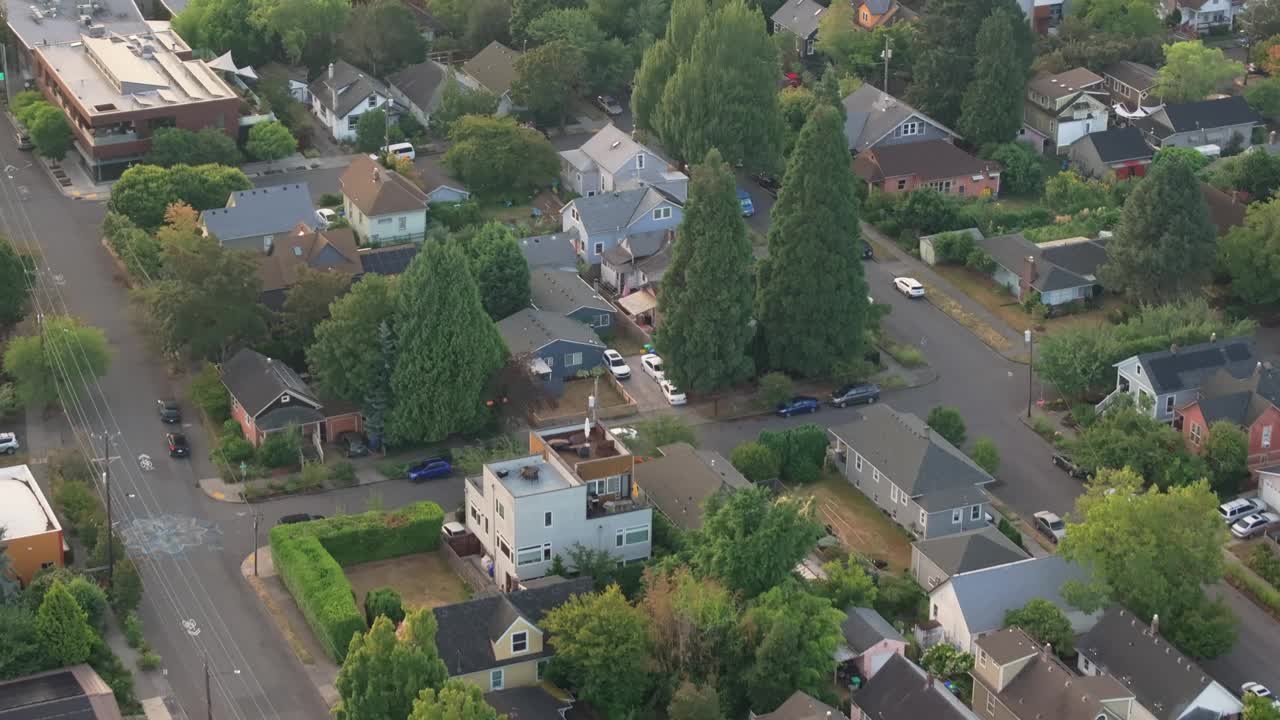 波特兰住宅鸟瞰图视频素材