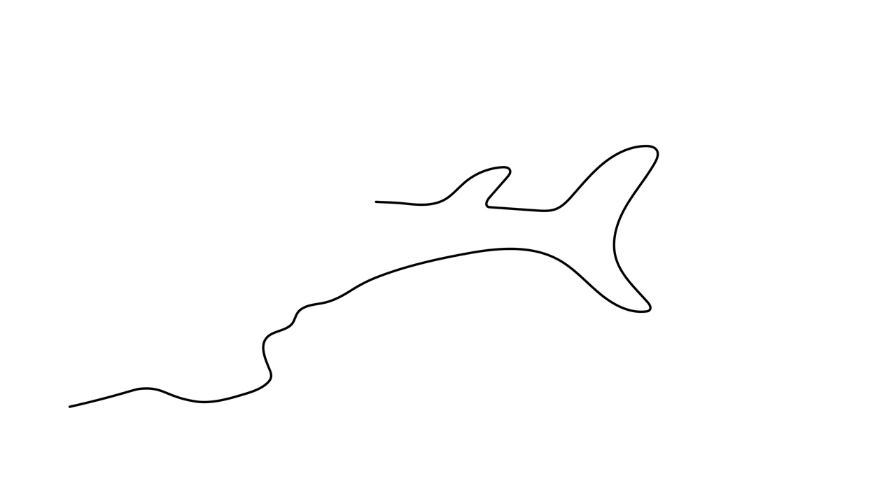 抽象的鲨鱼。自绘制动画一连续线绘制，标志视频素材画面2