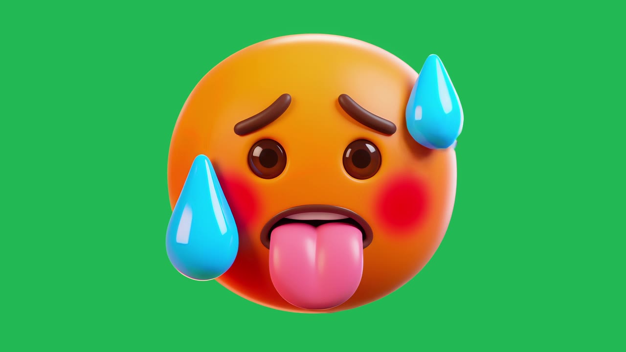 动画热脸表情符号视频素材画面1
